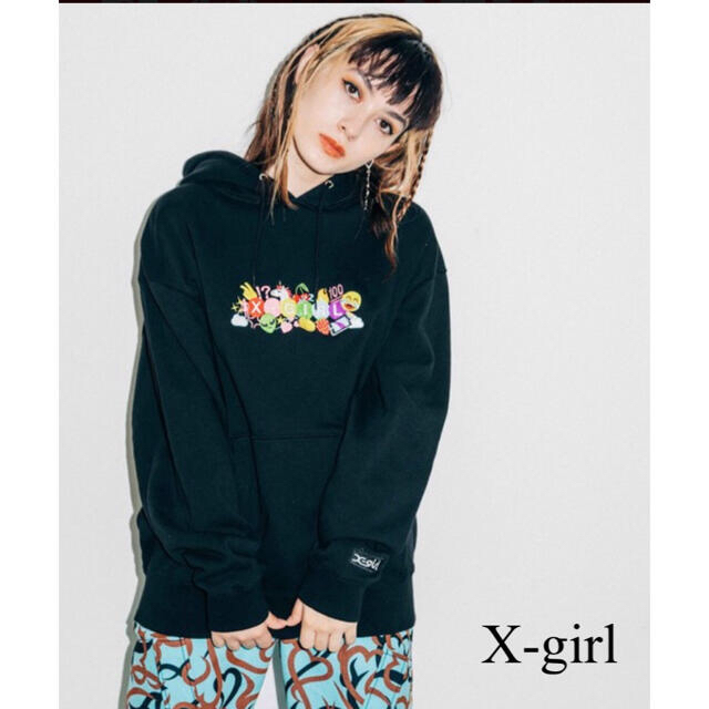 【美品】X-girl パーカー EMOJI SWEAT HOODIE