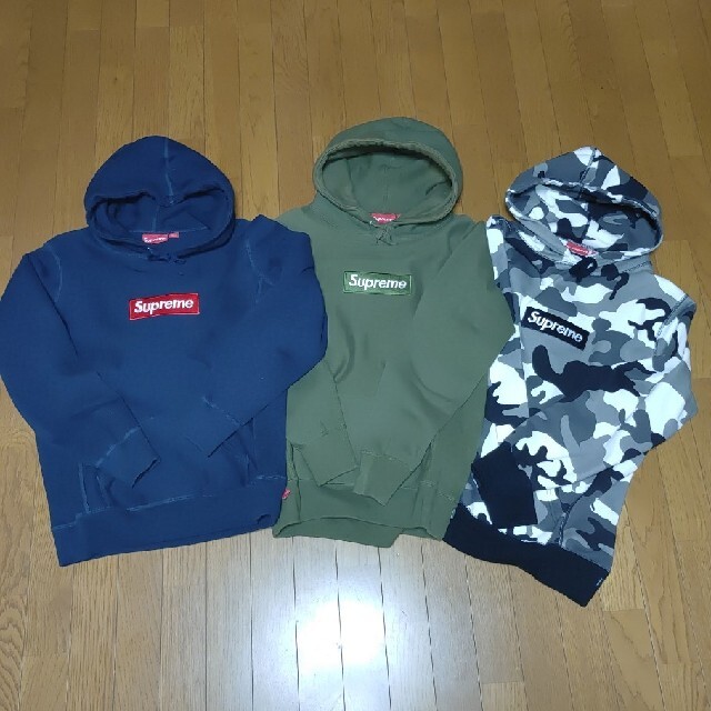 Box Logo Hooded  Navy / Olive / Snow Cam