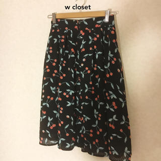 ダブルクローゼット(w closet)のwcloset チェリー柄スカート(ひざ丈スカート)