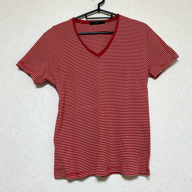 TORNADO MART - Vネック 赤ボーダーTシャツの通販 by Jerry fish*shop