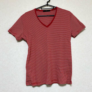 トルネードマート(TORNADO MART)のVネック 赤ボーダーTシャツ(Tシャツ(半袖/袖なし))
