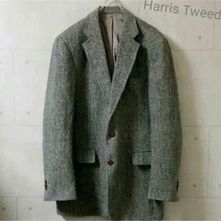 ハリスツイード(Harris Tweed)のハリスツイード ジャケット ヴィンテージ USA製 ビンテージ 羊ボタン(テーラードジャケット)