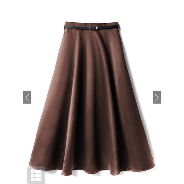 GRL(グレイル)のベルト付きサテンフレアスカート　Sサイズ レディースのスカート(ロングスカート)の商品写真