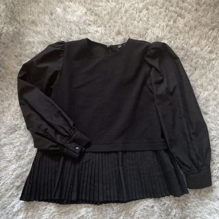 ザラ(ZARA)のzara パフスリーブ　トップス　長袖　ブラック(シャツ/ブラウス(長袖/七分))