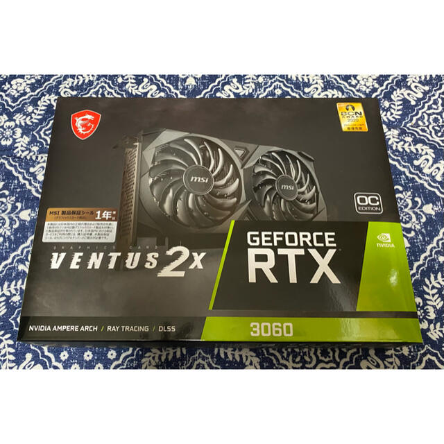 新品 未開封 MSI RTX 3060 VENTUS 2X 12G OCRTX3080