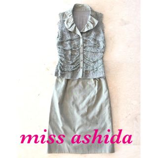 ジュンアシダ(jun ashida)の処分セール　美品　miss ashida レース　セットアップ　ツーピース(ひざ丈ワンピース)