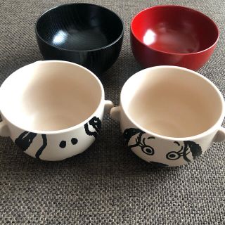 スヌーピー(SNOOPY)の【SNOOPY】スヌーピー&ベル ペア汁椀・茶碗セット(食器)