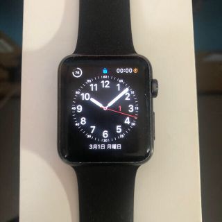 アップルウォッチ(Apple Watch)のApple Watch SPORT 42㎜　BLACK オマケベルト(その他)