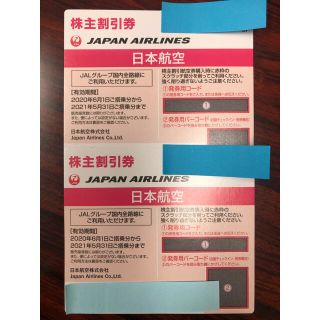 ジャル(ニホンコウクウ)(JAL(日本航空))のJAL株主割引券2枚　2021.5.31迄(その他)