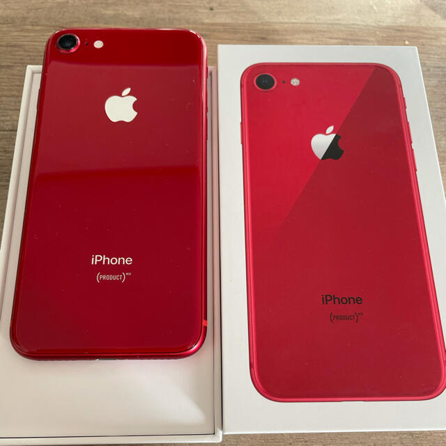 スマホ/家電/カメラ値下げ！美品　iPhone8 64GB RED SIMフリー