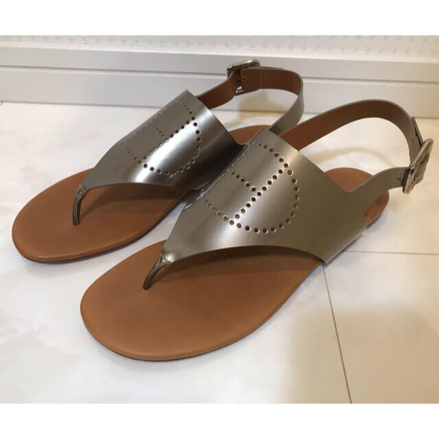 あす楽対応】 (美品)HERMES サンダル エヴリン/ブロンズ 38
