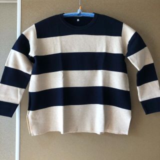 無印良品 |アルパカ100%セーター ボーダー パンツ レディースL 秋冬