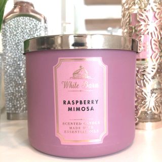 バスアンドボディーワークス(Bath & Body Works)のbath&bodyworks 3wick キャンドル ラズベリー&ミモザ(キャンドル)