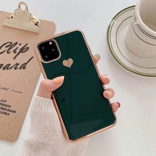 【グリーン】キャンディーカラー　ハート　iPhoneケース(iPhoneケース)