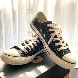 コンバース(CONVERSE)のコンバース オールスターレザー ブラック LEA ALL STAR OX(スニーカー)