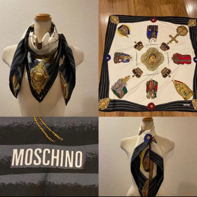 MOSCHINO モスキーノ  シルク100 大判スカーフ