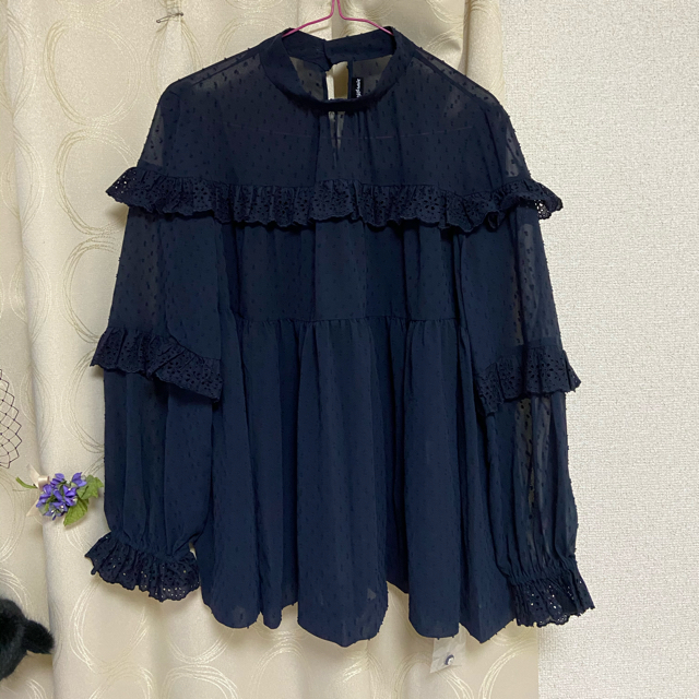 Verybrain(ベリーブレイン)のverybrain  navy ブラウス レディースのトップス(シャツ/ブラウス(長袖/七分))の商品写真