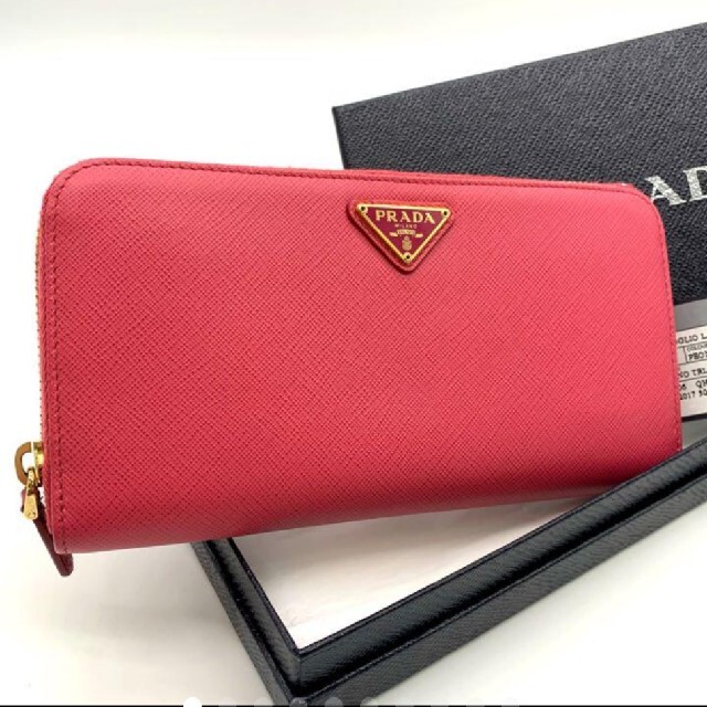 超美品✨鑑定済❤️PRADA プラダ サフィアーノラウンドジップ 長財布