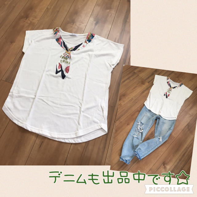 JEANASIS(ジーナシス)のジーナ＊スカーフモチーフプリントT レディースのトップス(Tシャツ(半袖/袖なし))の商品写真