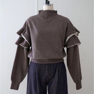 スナイデル(SNIDEL)のHer lip to／Ruffled Cotton-Jersey Sweat(トレーナー/スウェット)