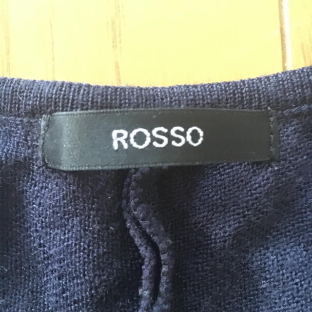 ROSSO(ロッソ)のROSSO 五分袖 ニット ネイビー レディースのトップス(カットソー(半袖/袖なし))の商品写真