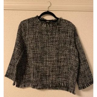 ザラ(ZARA)のZARA TWEED BLOUSE ザラ ツイード ニット ブラウス(ニット/セーター)