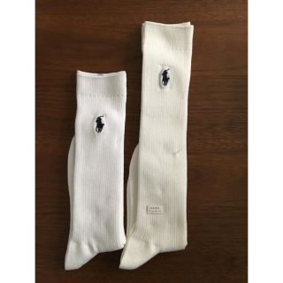 ラルフローレン(Ralph Lauren)の新品　ラルフローレン靴下 2足　22-24㎝白、ハイソックス お受験 通学靴下(靴下/タイツ)