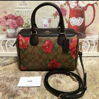COACH - 新品未使用!コーチ即完売したバラの花柄のミニボストンバッグ