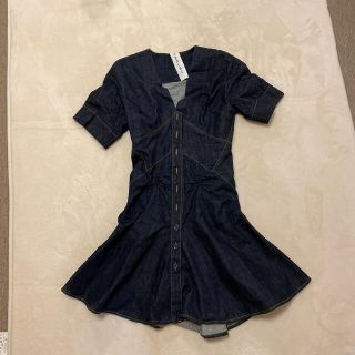 カルヴェン(CARVEN)の半袖デニムフレアワンピ(ミニワンピース)