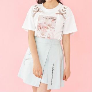 メゾピアノ新品新作タグ付きチョーカー風パフスリーブテレコTシャツ140