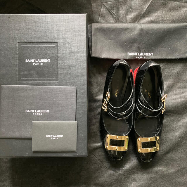 Saint Laurent(サンローラン)の最終値下げ：サンローラン パリ　ストラップパンプス　メリージェーン レディースの靴/シューズ(ハイヒール/パンプス)の商品写真