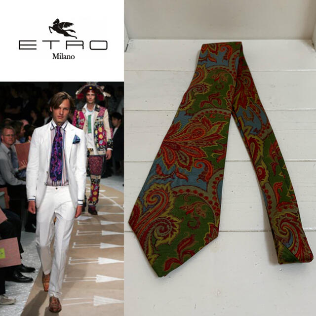 ETRO(エトロ)のETRO MILANO VINTAGE ITALY製 ペイズリー柄シルクネクタイ メンズのファッション小物(ネクタイ)の商品写真