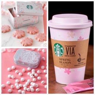 スターバックスコーヒー(Starbucks Coffee)の未開封　スタバ　さくら　クッキー　アフターミント　via 三点セット(菓子/デザート)