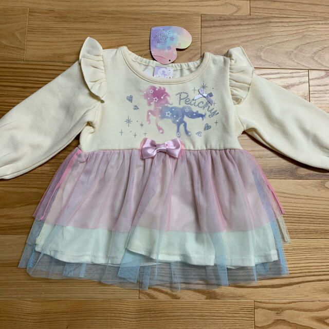 チュール　フリルワンピース　90 キッズ/ベビー/マタニティのキッズ服女の子用(90cm~)(ワンピース)の商品写真