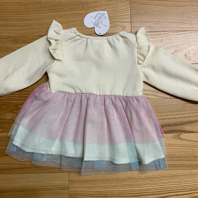 チュール　フリルワンピース　90 キッズ/ベビー/マタニティのキッズ服女の子用(90cm~)(ワンピース)の商品写真