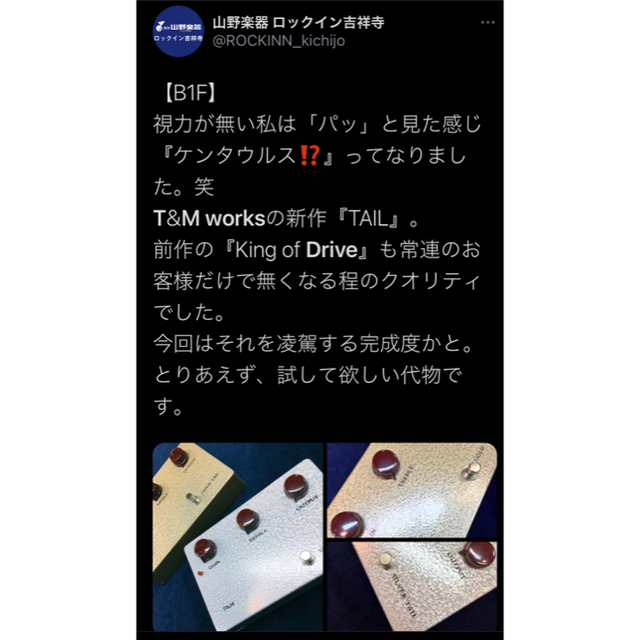 T&M WORKS TAIL GOLD TAIL Serial#2 楽器のギター(エフェクター)の商品写真