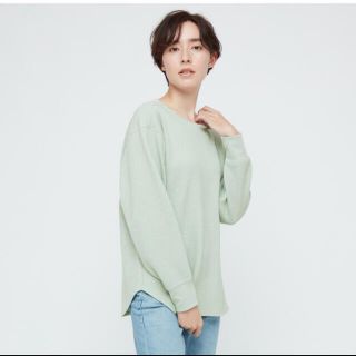 ユニクロ(UNIQLO)のワッフルクルーネックT(長袖)(カットソー(長袖/七分))