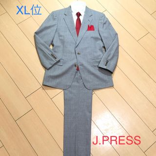 ジェイプレス(J.PRESS)の極美品★ジェイプレス×上質サマーウール◎高級グレー系チェック春夏スーツ　A651(セットアップ)