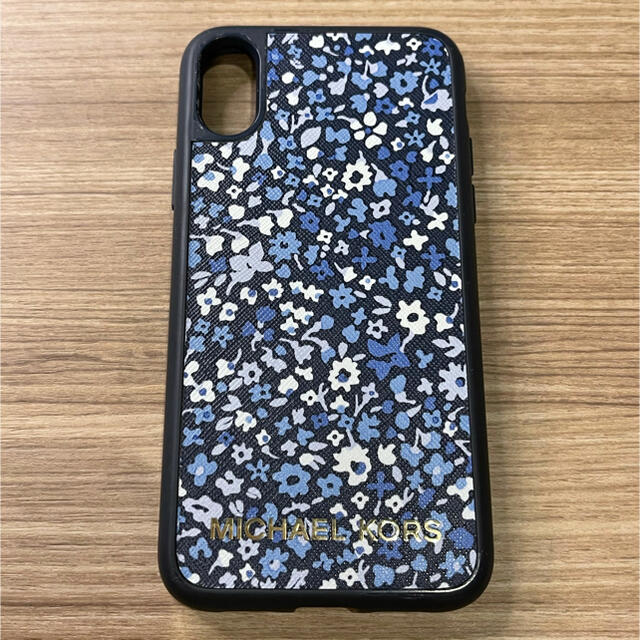 Michael Kors(マイケルコース)のレアデザイン☆ マイケルコース ブルー 花柄 iPhone X ケース スマホ/家電/カメラのスマホアクセサリー(iPhoneケース)の商品写真