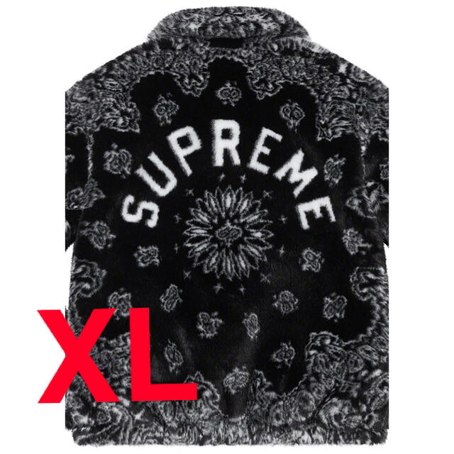 Supreme Bandana Faux Fur Bomber 黒　XL