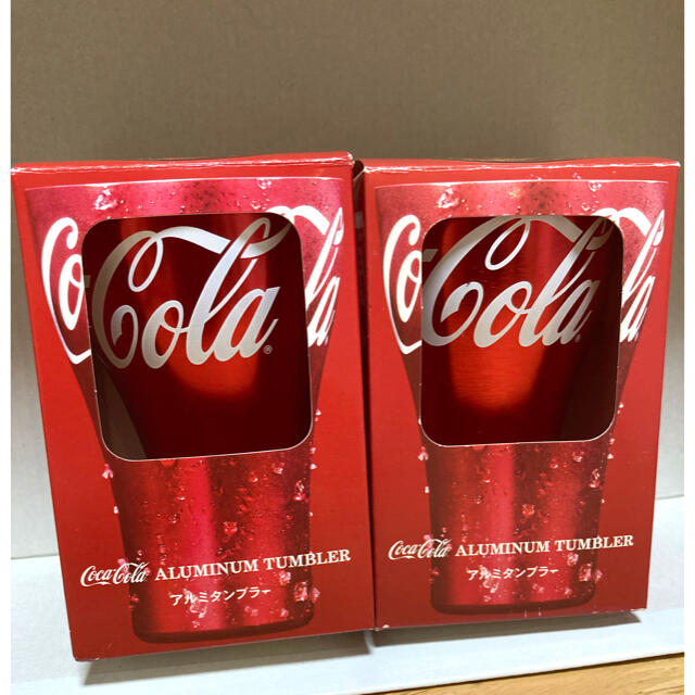 コカ・コーラ(コカコーラ)のコカコーラ未使用アルミタンブラー2個 インテリア/住まい/日用品のキッチン/食器(タンブラー)の商品写真
