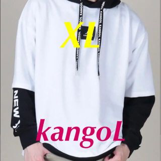 カンゴール(KANGOL)の春にふさわしい‼️BIG カンゴール 超オシャレ春シルエット白黒パーカー XL(パーカー)