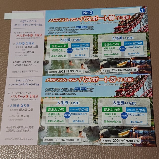 百貨店 ナガシマスパーランド パスポート券1名分または入浴券2名分
