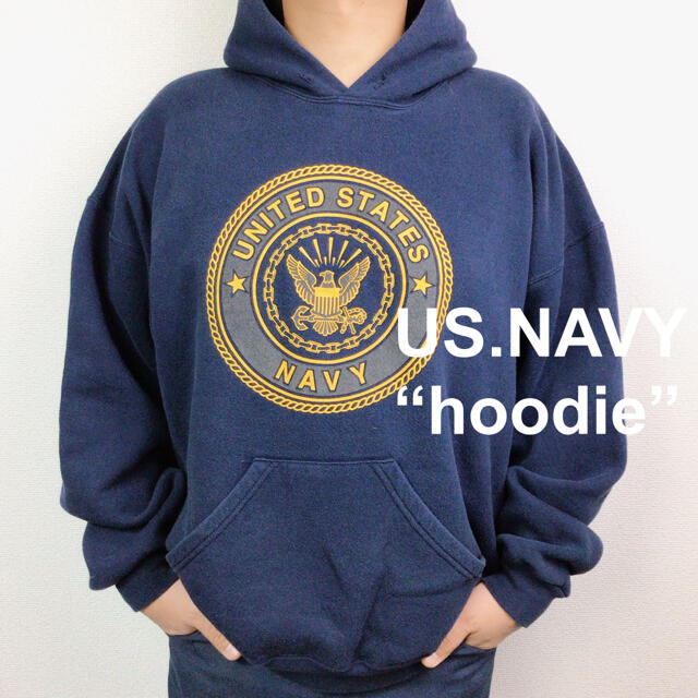 ロレンゾ着用 90s USA古着 US NAVY リフレクター パーカー 紺 2020年の