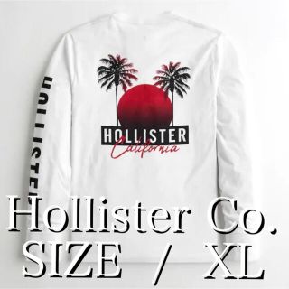 ホリスター(Hollister)の《新品》ホリスター　バックプリント ロゴグラフィック　ロングTシャツ　l(Tシャツ/カットソー(七分/長袖))