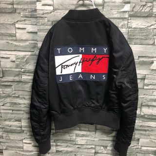美品 TOMMY JEANS Ma1 S ブルゾン ジャケット 黒 ジャンパー-