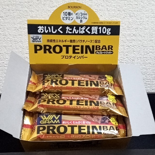 ブルボン・ウイングラム・プロテインバー(チョコレートクッキー)✕12本 食品/飲料/酒の健康食品(プロテイン)の商品写真