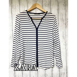 ザラ(ZARA)の【ZARA BASIC】【ボーダーシャツ】【ボーダーカットソー【レディース】】(Tシャツ/カットソー(七分/長袖))