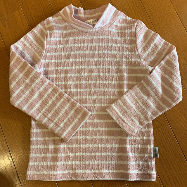 キッズ　ハイネックボーダートップス　110 キッズ/ベビー/マタニティのキッズ服女の子用(90cm~)(Tシャツ/カットソー)の商品写真