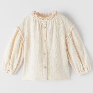 ザラキッズ(ZARA KIDS)のZara baby新品未使用　タグ付き パフスリーブ　ブラウス　104cm(ブラウス)